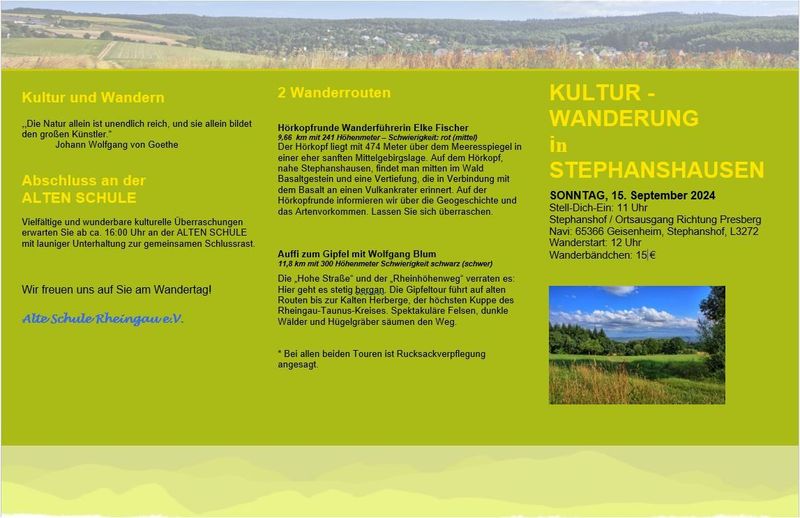 Kulturwanderung 15.09.2024, 12:00 Uhr