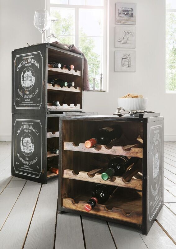 Weinregal - Flaschenregal - Vintage schwarz Weinregal - Flaschenregal - Vintage schwarz