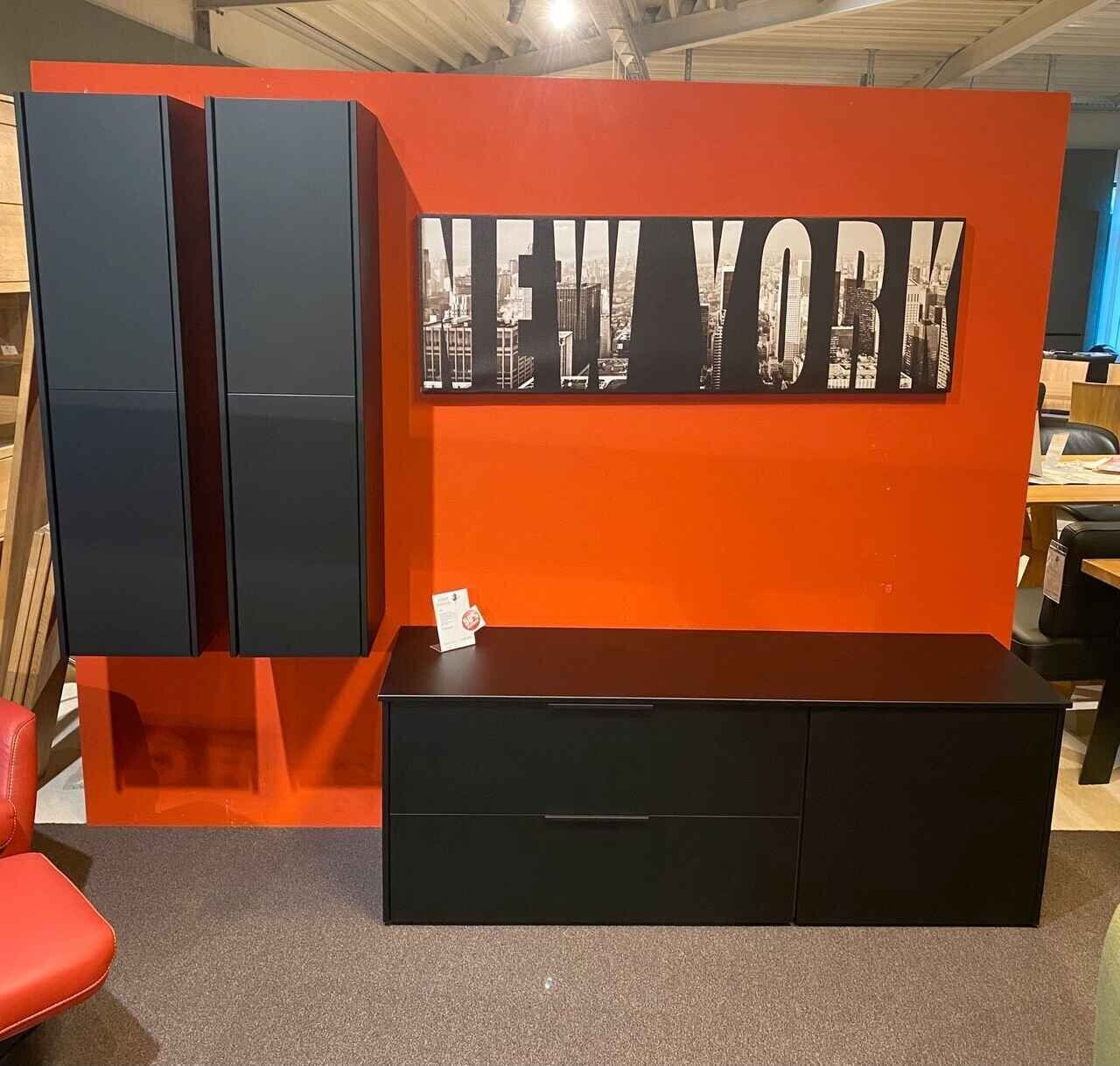 Nobilia TV Kombination Touch Lacklaminat schwarz seidenmatt