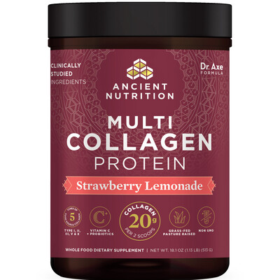 Ancient Nutrition Multi Collagen Protein Straw-Lem 18.1oz