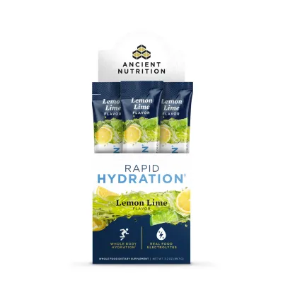 Ancient Nutrition Rapid Hydration Lemon Lime 15 pkts