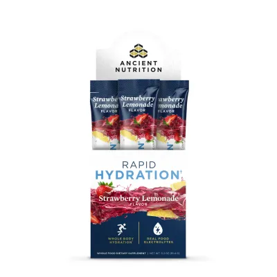Ancient Nutrition Rapid Hydration Strawberry Lemonade 15 pkts
