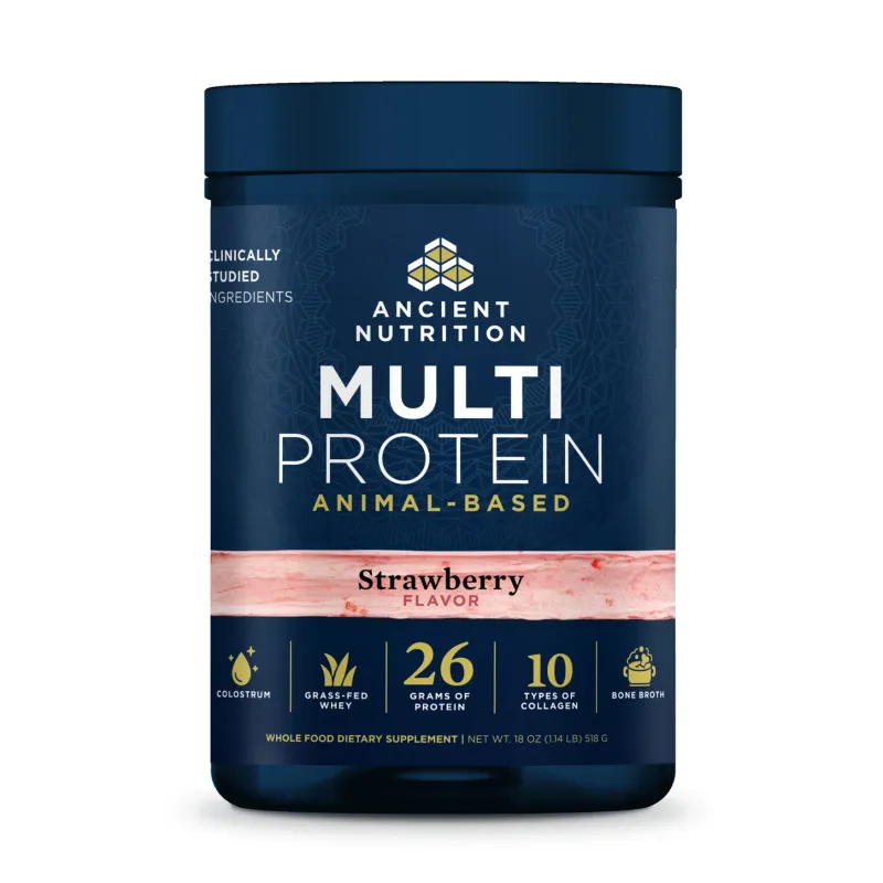 Ancient Nutrition Multi Protein Animal-Based Strawberry 18 oz