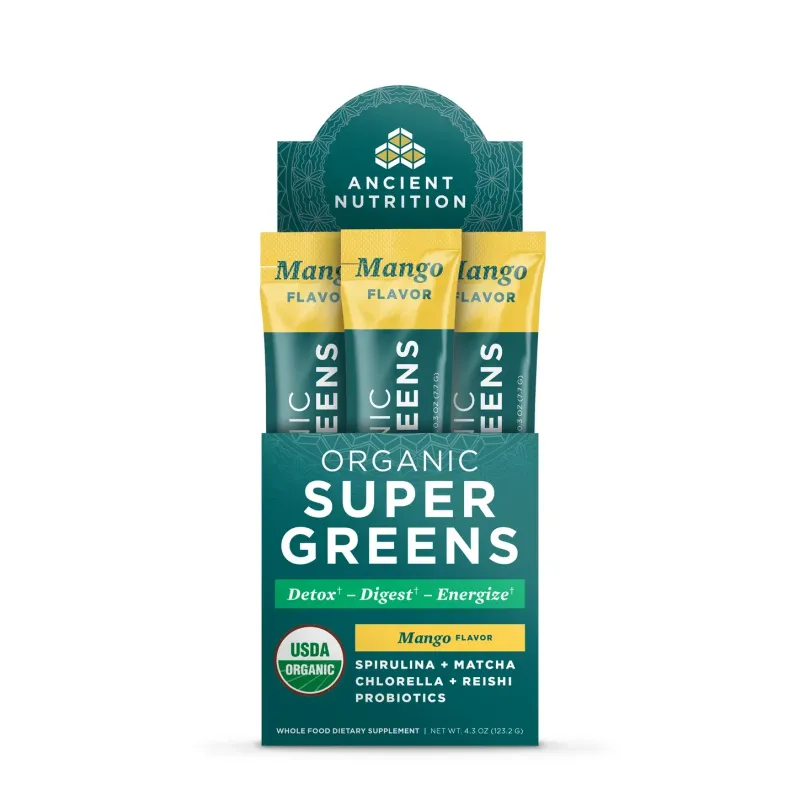 Ancient Nutrition Super Greens Mango 16 pkts