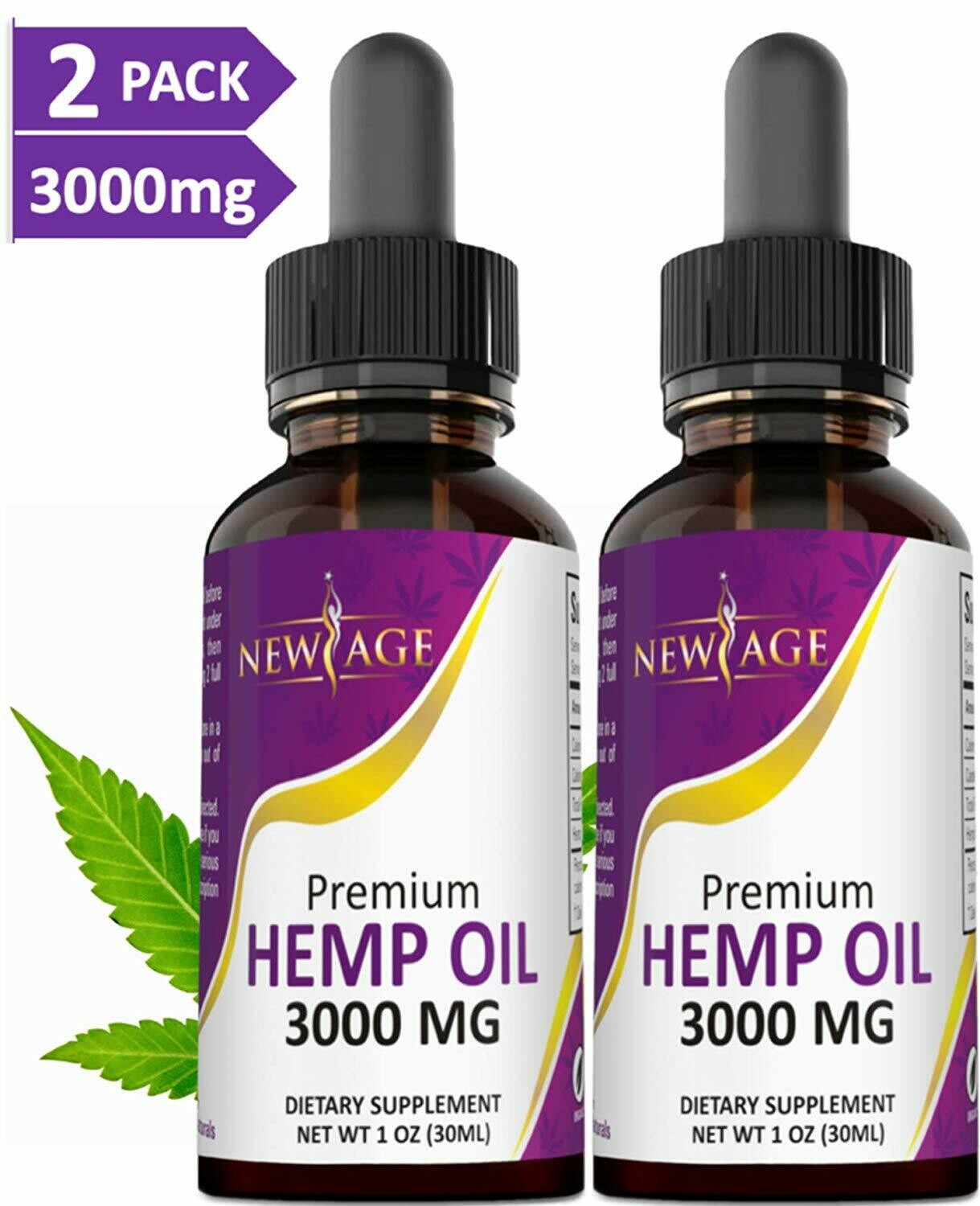 Premium Hemp Oil 3000mg 1oz