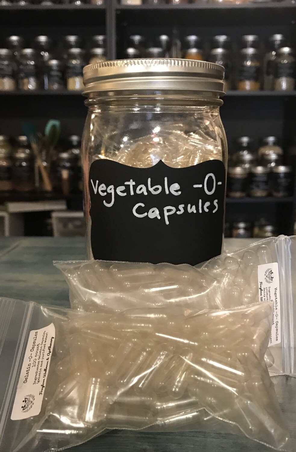 Capsules Size -0- or -00-, 100 count vegetable