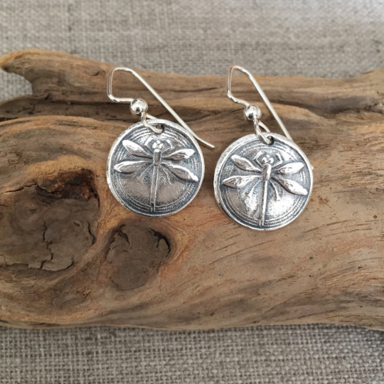 Dragonfly Earrings by Seaside Silver