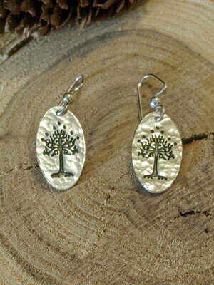 White Tree of Gondor (Tree of Life) Earrings by Seaside Silver