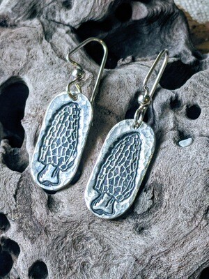 Morel Mushroom Earrings by Seaside Silver