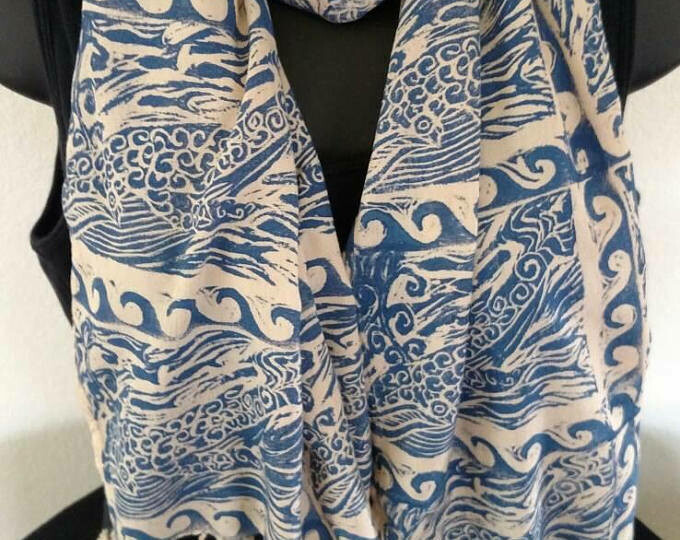 Whales Scarf by Sunbird