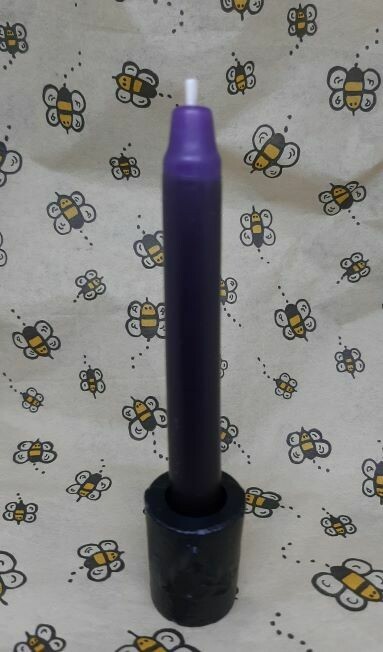 Beeswax Chime Spiritual Attack Reversal Candle (Purple)