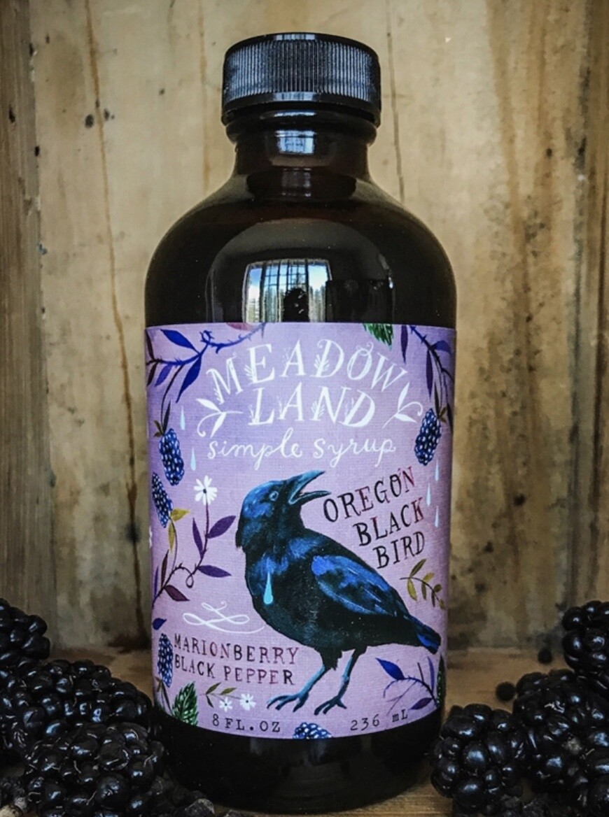 Oregon Black Bird Simple Syrup 8oz by Meadowland