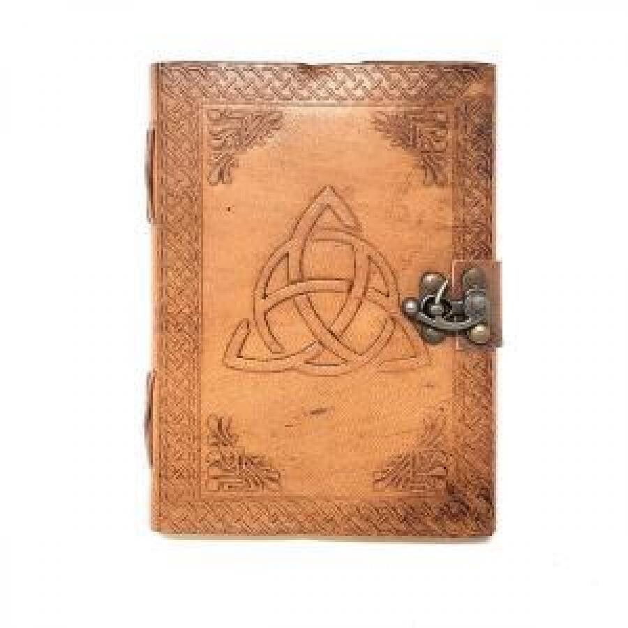 Triquetra Brown Leather Journal with clasp