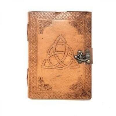 Triquetra Tan Leather Journal with clasp
