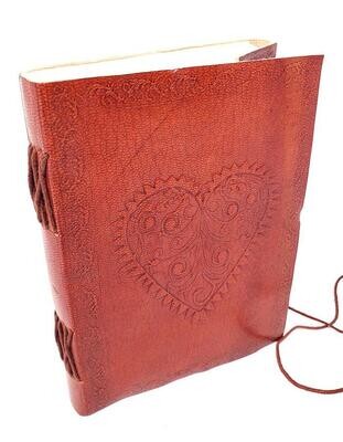 Heart Leather Red Journal with Cord