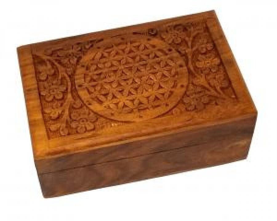 Carved Wood Box, assorted 4x6&quot;