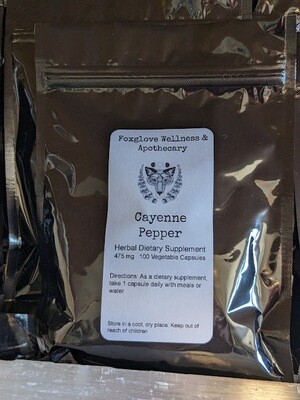 Foxglove Cayenne Pepper Capsules Organic 100