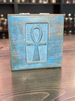 Ankh Wooden Box - blue