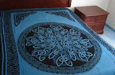 Blue/Black Knot Mandala Tapestry