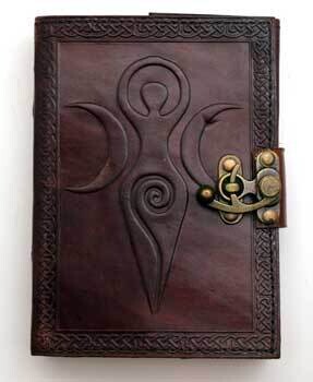 Maiden Mother Moon Leather Journal with Clasp