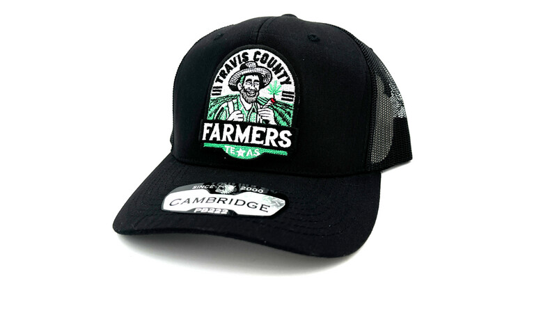 TRAVIS COUNTY FARMERS CAP, STYLE: BLACK / BLACK