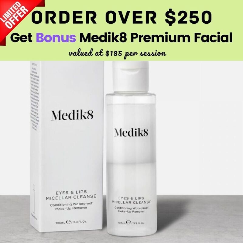 Medik8 Eyes &amp; Lips Micellar Cleanse 100ml (with bonus facial if purchase over $250)