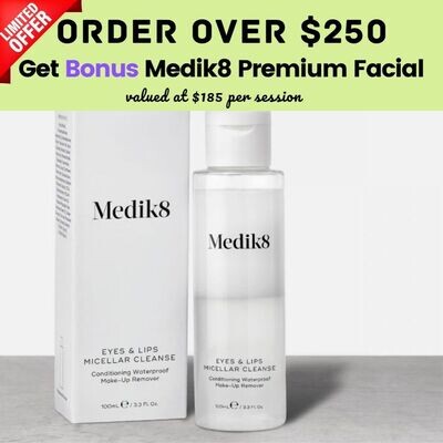 Medik8 Eyes & Lips Micellar Cleanse 100ml (with bonus facial if purchase over $250)