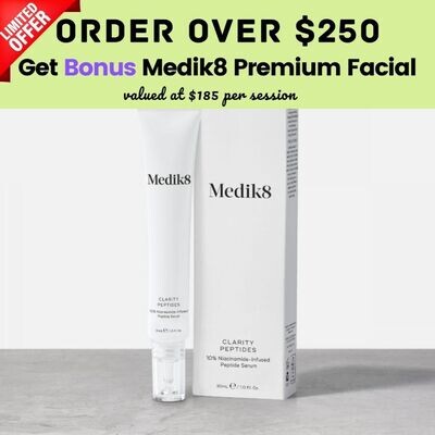 Medik8 Clarity Peptides 30ml (with bonus facial if purchase over $250) Medik8 Clarity Peptides 30ml (with bonus facial if purchase over $250)