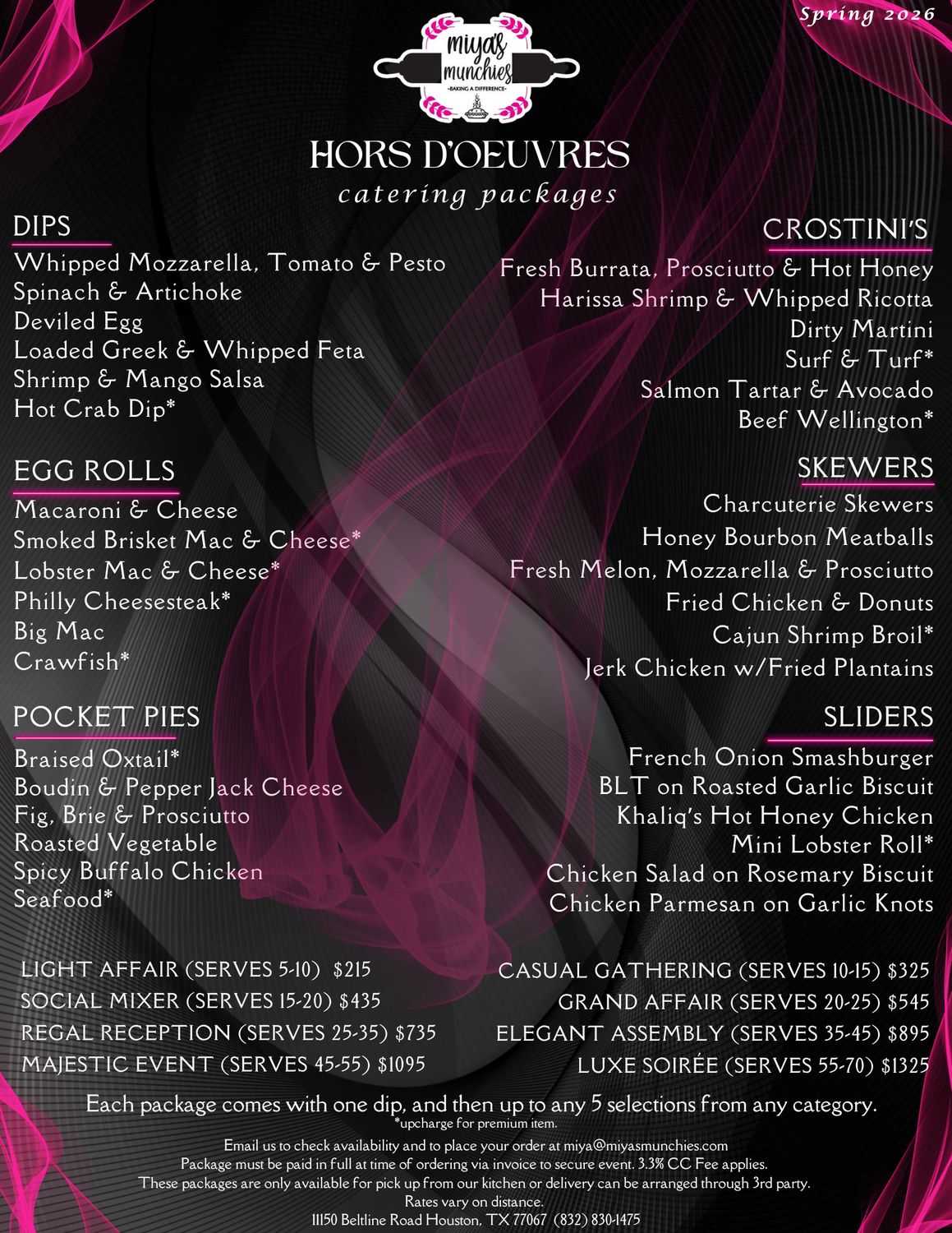 Hors d’Oeuvres Catering Package