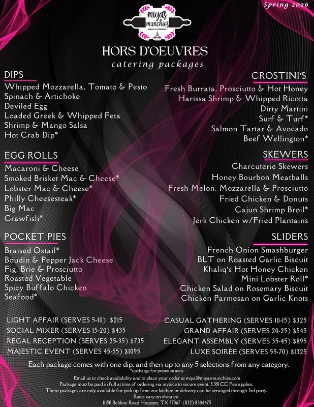 Hors d’Oeuvres Catering Package