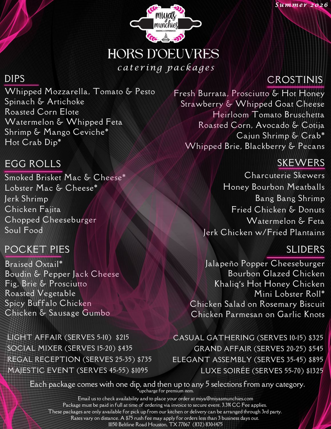 Hors d’Oeuvres Catering Package