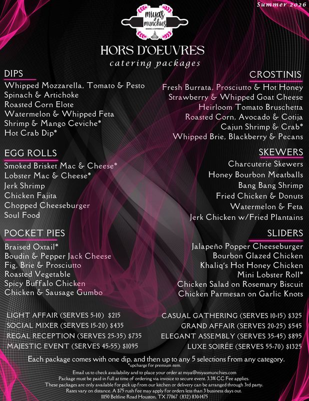 Hors d’Oeuvres Catering Package