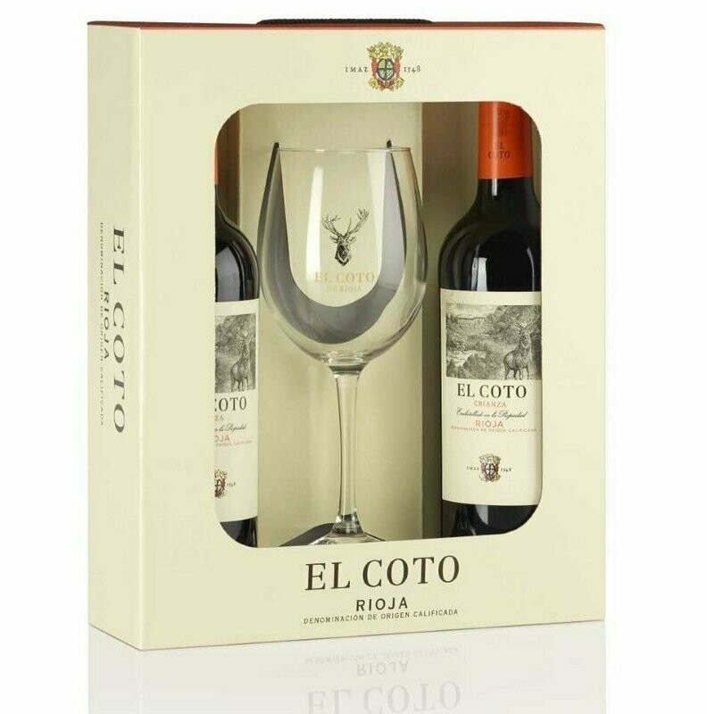 VINO TINTO EL COTO P/2 BOT+COP CRIA