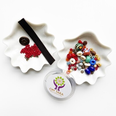 Leather &amp; Mixed Bead Bracelet Mini Kit