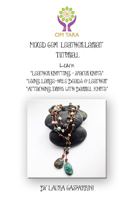 Mixed Gem Leather Lariat Illustrated Tutorial