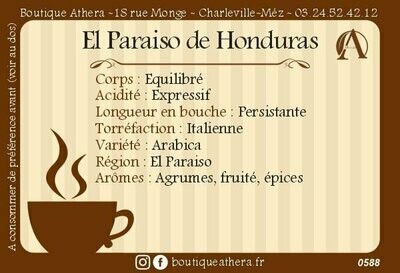 El Paraiso de Honduras moulu filtre 250g