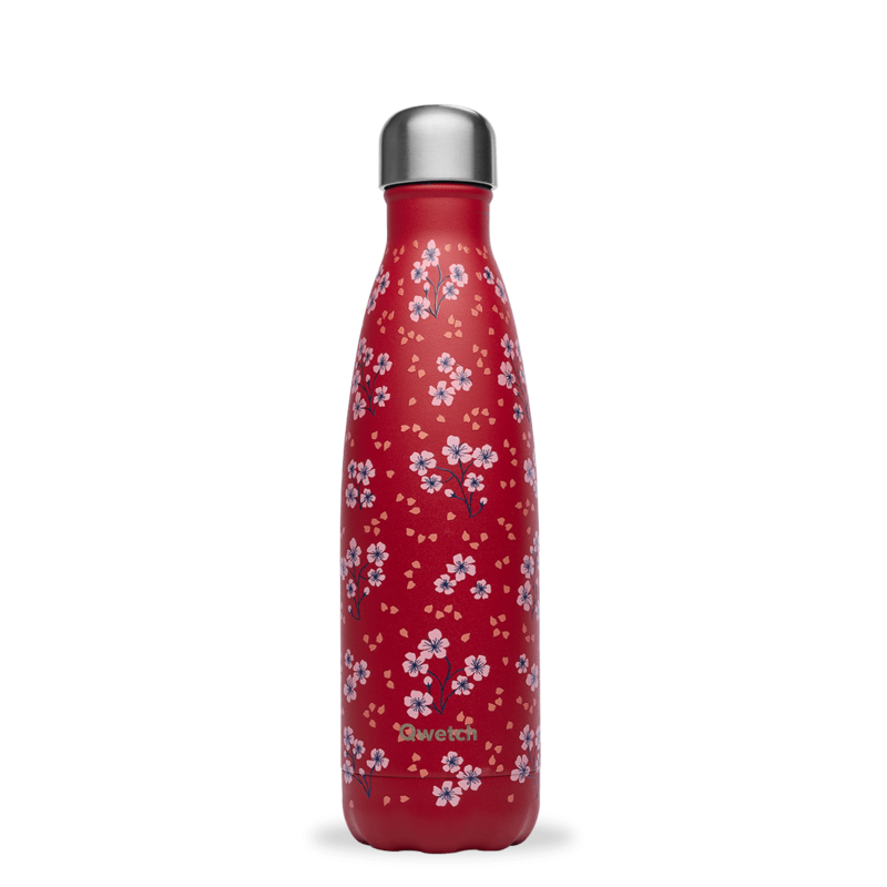 QWETCH Bouteille isotherme Hanami rouge 500 ml