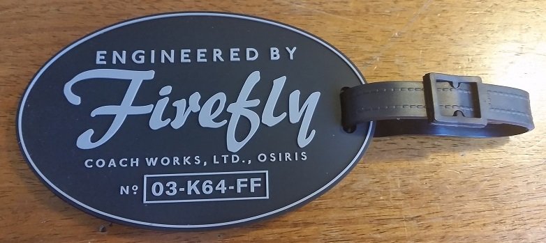 Engineered by Firefly Luggage Tag