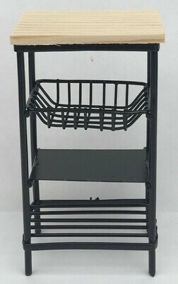 Black Shelf Unit with Basket