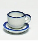 Cup &amp; Saucer - Blue Stripe