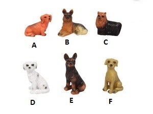 Assorted Dogs, Variety: A - 2.5cm tall