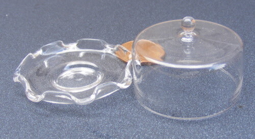 Glass Cake Plate with Flat Top Cover