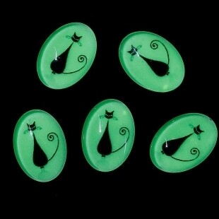 Cat Cabochon - Glow in the Dark!