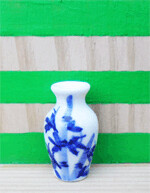 Vase, Blue with Bamboo - Style 4
