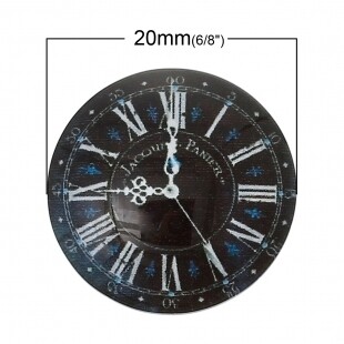 Glass Domed Clock Face - Black