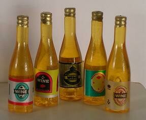 Set of Five Wine Bottles