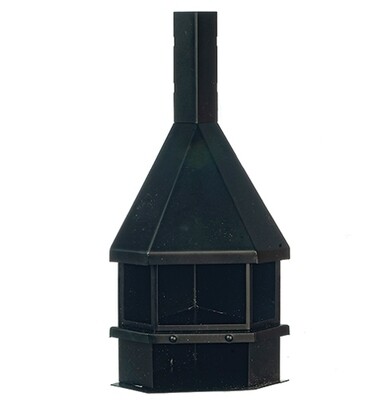 Black Metal Corner Fireplace