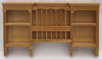 Wall Shelf with Plate Rack, Oak
