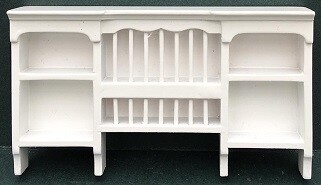 Wall Shelf with Plate Rack, White