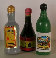 Set of Three Liquor Bottles